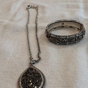 Elegant Silver and Crystal Jewelry Set